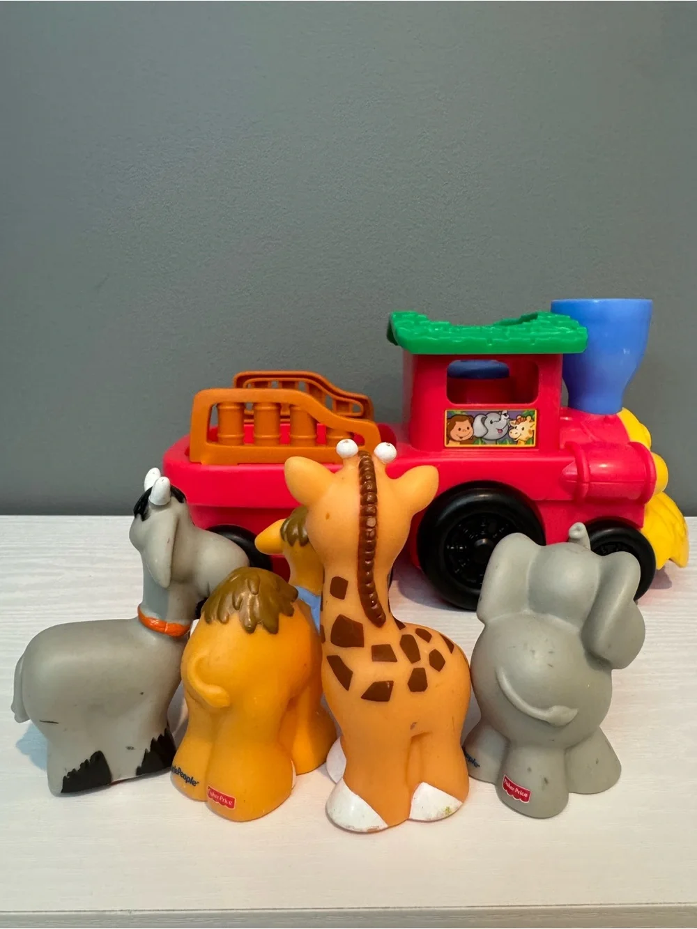 Colorful Animal fisher price little people Train Toy - Red, Blue, Green, Orange